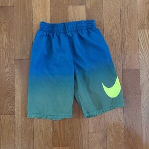 Nike Blue and Green Swim Trunks with Ombré Design